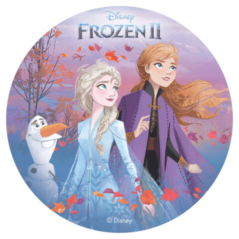Disque d'Azyme comestible La Reine des Neiges - Décoration pour gâteaux de 20 cm - Frozen Automne – Image 2