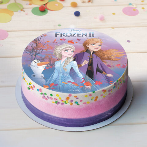 Disque d'Azyme comestible La Reine des Neiges - Décoration pour gâteaux de 20 cm - Frozen Automne
