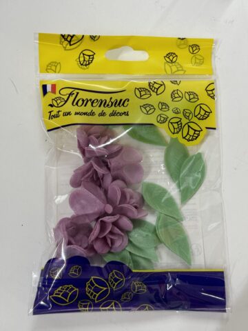 Violettes et feuilles de liseron en azyme AZYVIOL Tille