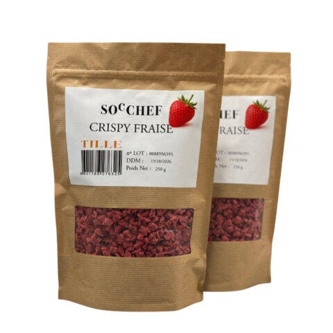 CRISPY fraise – Sachet de 250gr SOCCHEF Tille