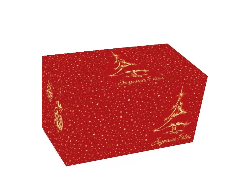 Boîte à bûche rouge festive – 25 unités, tailles 20 à 35 cm