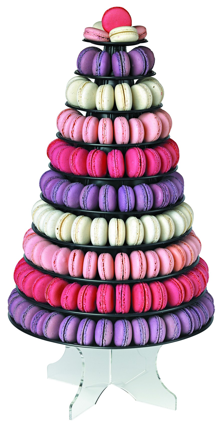 Pyramide à macarons transparente ou noire