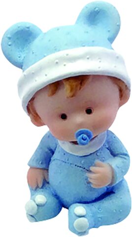 Figurine naissance bébé sur cubes - 9 cm