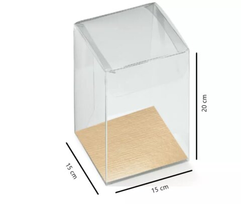 Boîte transparente avec fond doré 10 pces