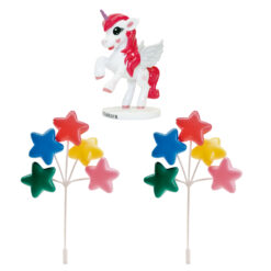 Kit décoration gâteau licorne en PVC PVCLICORNE Tille
