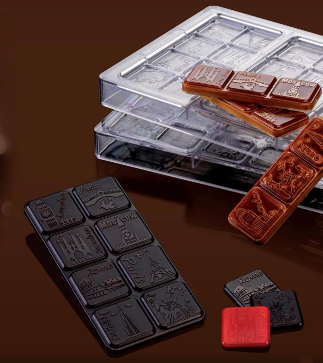 Plaque chocolat bonbon "ville"