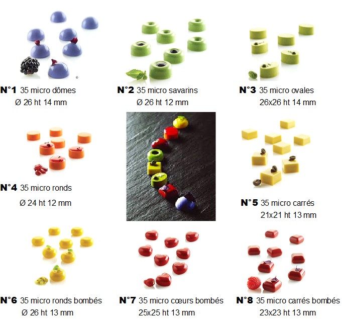 Moule silicone 35 micro pâtisseries 5ml