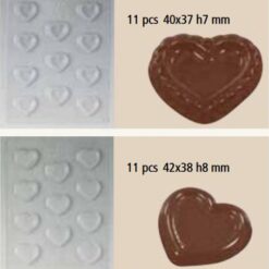 Moule chocolat coeur plat