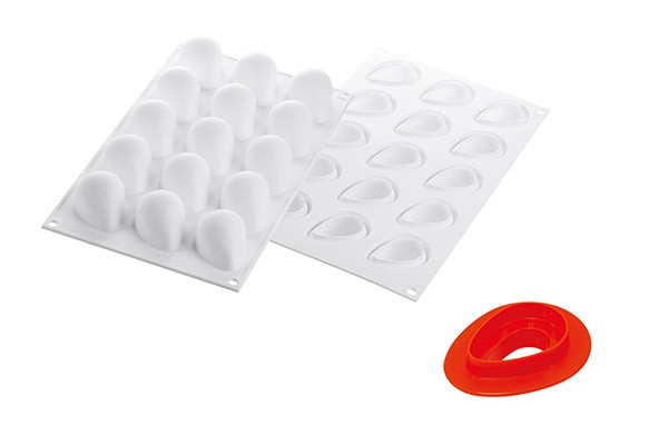 Moule silicone fruits 3D Fraise, pomme, citron