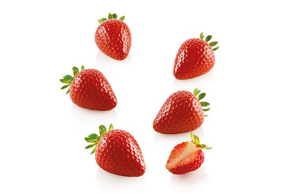 Moule silicone fruits 3D Fraise, pomme, citron