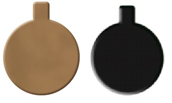 Round gold/black tongue